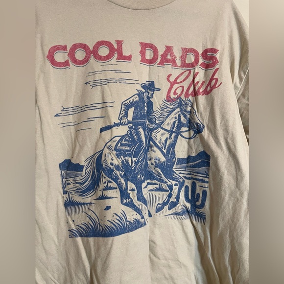 Gildan T-shirt Mens XL Sand Cool Dads Club Western Cowboy Graphic Tee Shirt - Picture 3 of 8